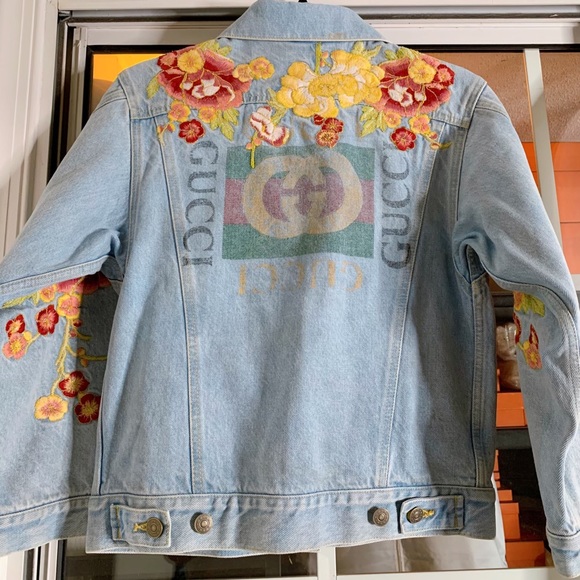 Gucci Embroidered Jean Jacket - Picture 2 of 5